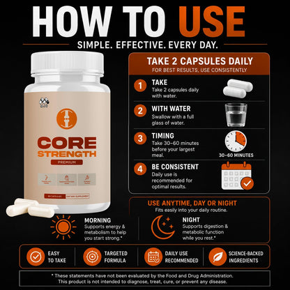 Core Strength Supplement for Joint Support Pills 2-Pack Bundle 120 Capsules