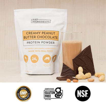 JUST INGREDIENTS Vanilla Bean Protein Powder – 20-Serving Blend with 100% Grass-Fed Whey & Organic Plant Proteins – Real Vanilla Bean & Cinnamon – Supports Muscle Recovery, Energy*