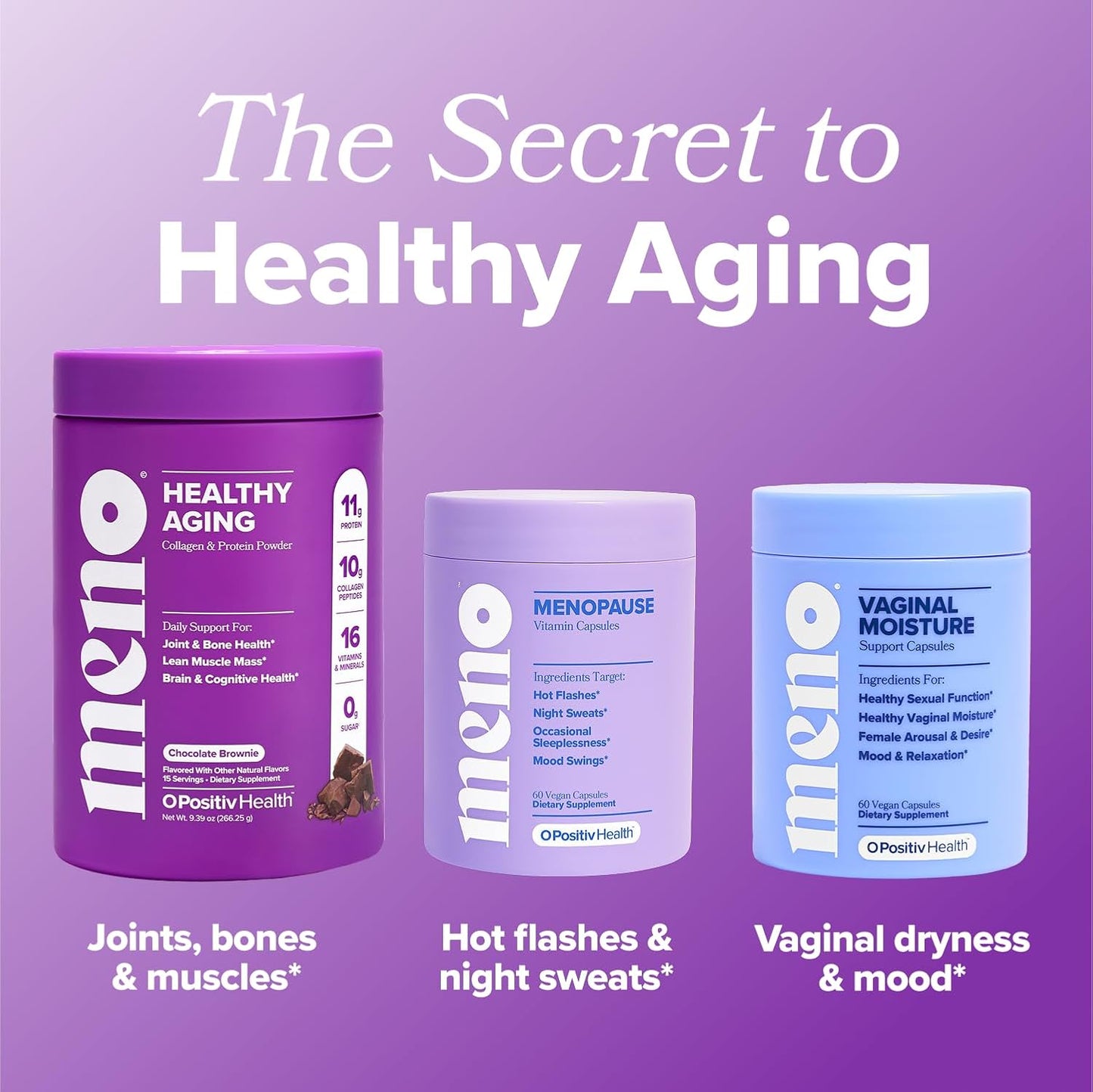 MENO Healthy Aging Collagen & Protein, Chocolate Brownie – 15 Servings