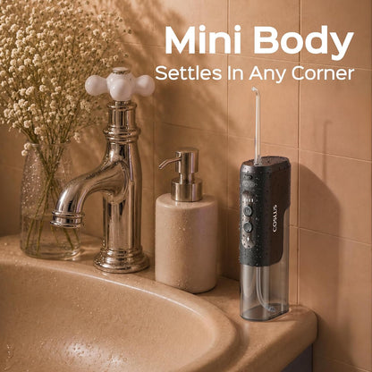 COSLUS T40 Mini Water Flosser for Travel, Portable Compact Design, Balck
