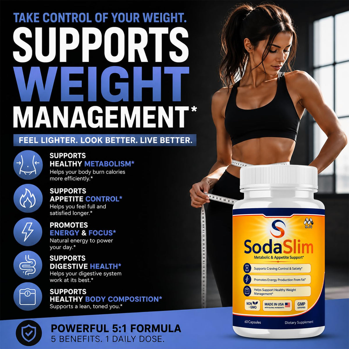 Sodaslim capsules for Weight Management Soda Slim Pills 2-Pack 120 Capsules