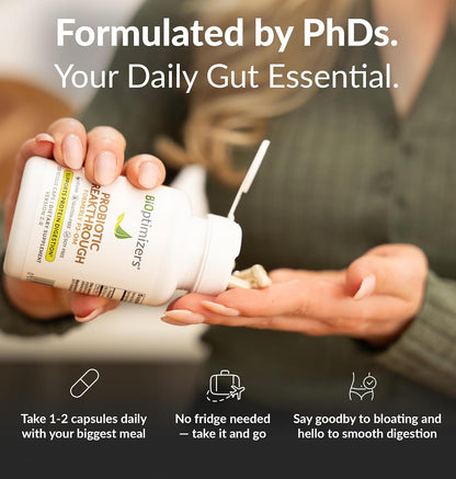 BiOptimizers Digestive Health Bundle – MassZymes Enzymes & Probiotic Breakthrough with Prebiotics – Max Nutrient Absorption, Gut & Immune Support – Energy, Recovery & Clarity – 60 Vegan Capsules
