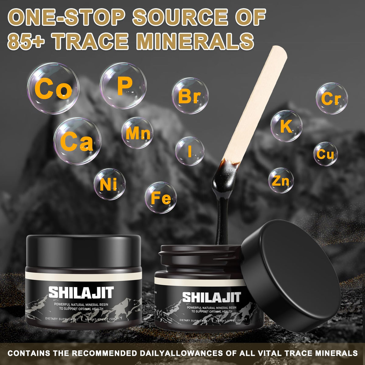 Shilajit Pure Himalayan Organic Shilajit Resin - Gold Grade 100% Shilajit Supplement