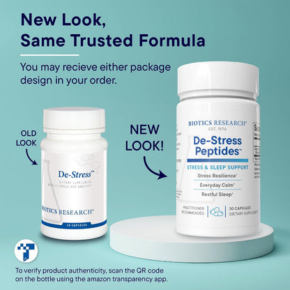 BIOTICS RESEARCH De-Stress Patented Nutrient Designed to Support Calmness, Healthy Sleep Habits, All-Natural Supports Mental Wellness & Calm. 30 Capsules