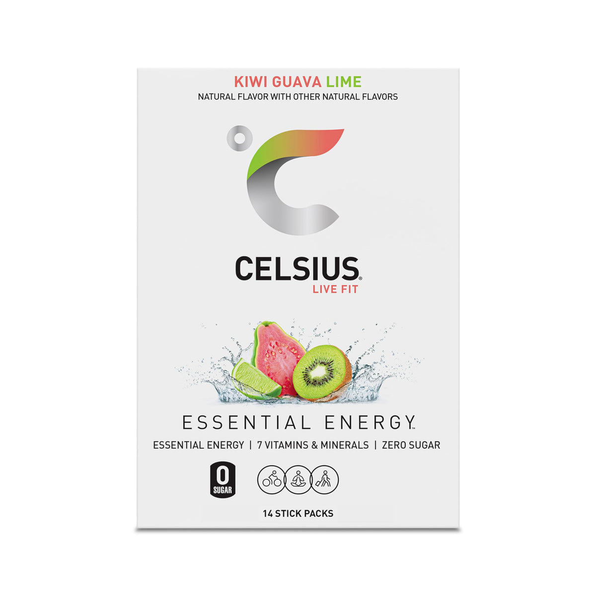 CELSIUS On-The-Go Powder Stick Packs, Zero Sugar (14 Sticks per Pack)