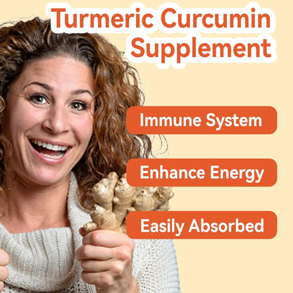 Turmeric Curcumin Gummies 500mg, with Turmeric Root Extract 120 Count | Turmeric Curcumin Gummies 500mg, with Turmeric Root Extract, Ginger Root, Black Pepper Extract, 60 Count (Pack of 2)