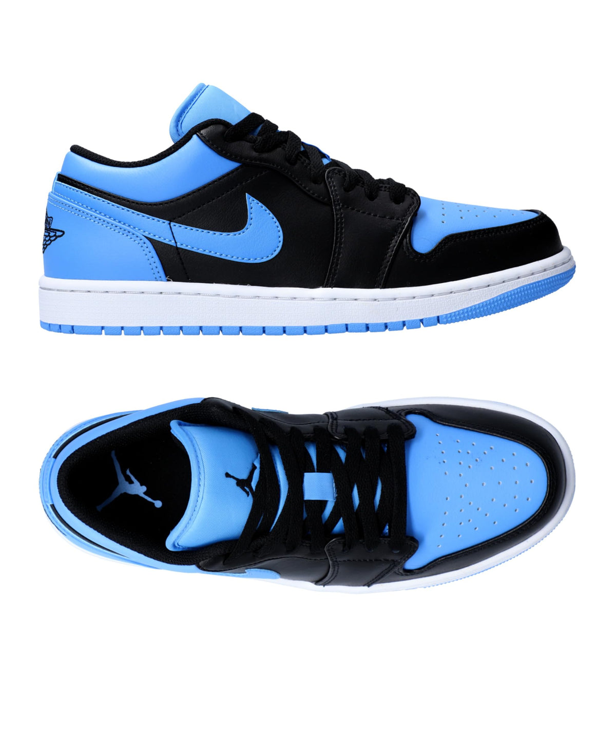 Nike Men's Air Jordan 1 Low Sneaker, Black Black Blue University, 13 US
