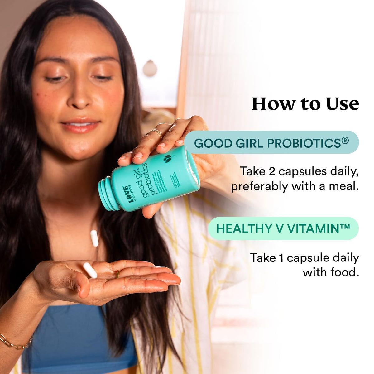 Love Wellness Good Girl Vaginal Probiotics & Women's Healthy V Vitamin Set | Urinary Tract