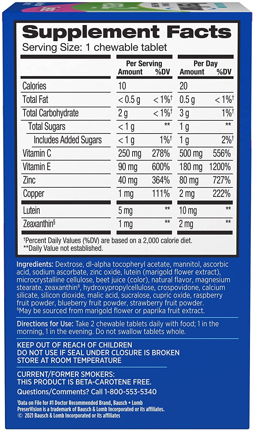 PreserVision AREDS 2 Eye Vitamin & Mineral Supplement, Contains Lutein