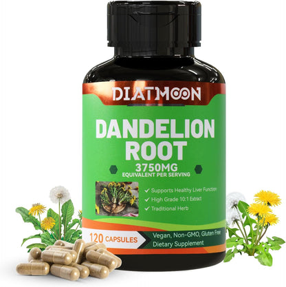 Dandelion Root Supplement 3750mg, 100% Vegetarian, Non-GMO, Gluten Free, 120 Capsules, 4 Month Supply