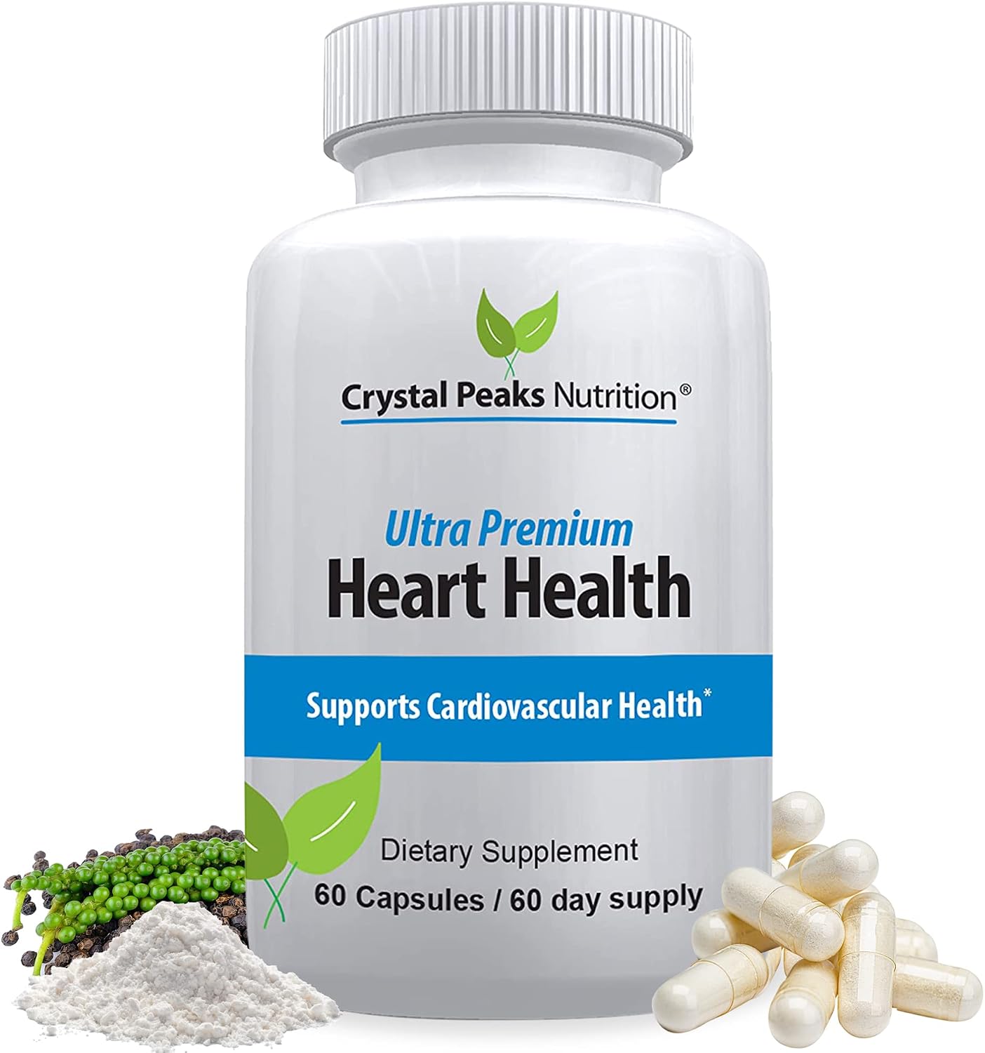 Ultra Premium Heart Support - Vitamin K2 & D3 Plus Calcium - Circulation Support Supplements - Blood Flow, Arteries - Advanced Formula for Cardio, Cholesterol, Triglyceride Balancing - 60 Capsules