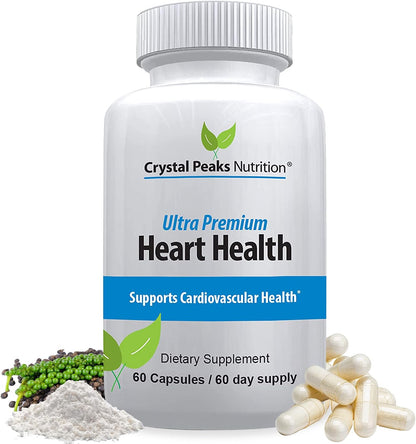 Ultra Premium Heart Support - Vitamin K2 & D3 Plus Calcium - Circulation Support Supplements - Blood Flow, Arteries - Advanced Formula for Cardio, Cholesterol, Triglyceride Balancing - 60 Capsules
