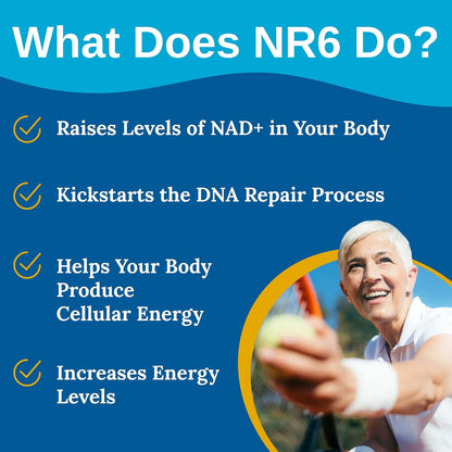 Xtendlife NR6 NAD+ Supplement for Anti-Aging, Cell Regeneration, Focus, and Energy - with Resveratrol and Nicotinamide Riboside - 30 Day Supply