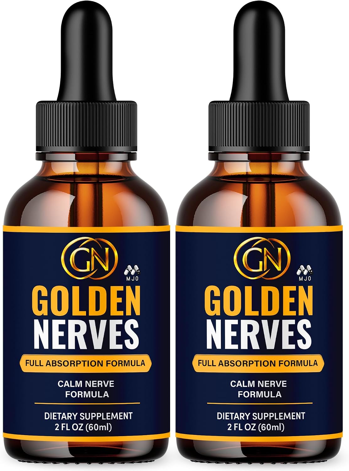 Golden Nerves Drops, Golden Nerves Elixir Nerve Support 2-Pack, 60 Servings