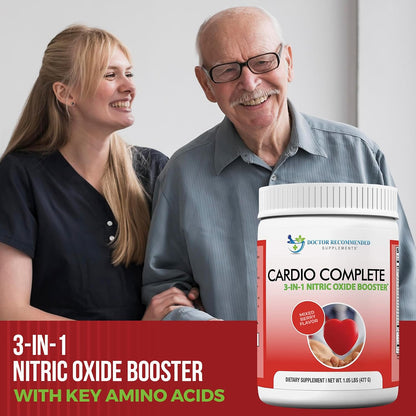 Cardio Complete - Heart Health Support Powder Supplement - 3-in-1 Nitric Oxide Booster with 5,000 L-Arginine, 1,000mg L-Citrulline, and Hawthorn Berry