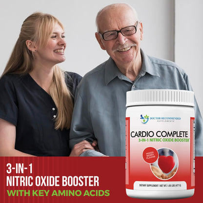 Cardio Complete - Heart Health Support Powder Supplement - 3-in-1 Nitric Oxide Booster with 5,000 L-Arginine, 1,000mg L-Citrulline, and Hawthorn Berry
