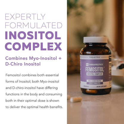 Femositol® Myo-Inositol & D-Chiro Inositol Complex Supplement - Clinically Validated 40:1 Ratio (Vitamin B8)| Hormonal Balance & Healthy Ovarian Function Support (90 Capsules – 30 Servings)