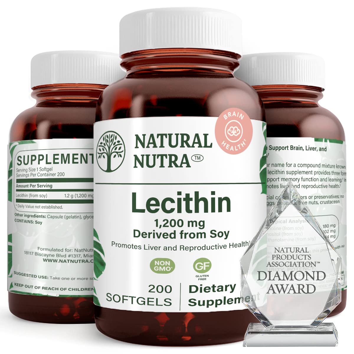 Natural Nutra Soy Lecithin 1200mg Supplement, 100 Soy Lecithin Softgels | Brain & Liver Support, Memory Support, Soy Lecithin Breastfeeding Formula