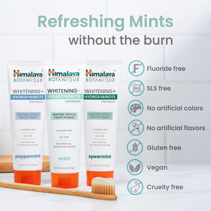 Himalaya Botanique Whitening+ Nano Hydroxyapatite Toothpaste, Mint, 4 oz