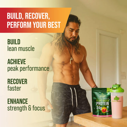 Organic Muscle Organic Vegan Protein Powder - Plant Based Vanilla Protein Powder