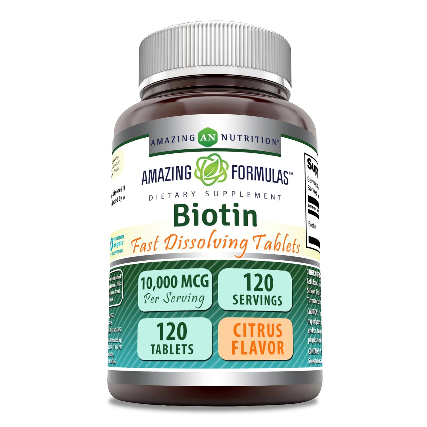 Amazing Formulas Biotin 10,000 mcg | Fast Dissolve Tablets | Non-GMO | Gluten Free Supplement | Made in USA (Strawberry, 60 Count)