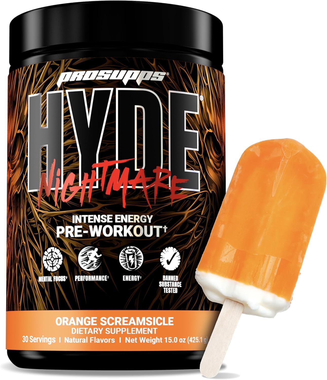 ProSupps Hyde Nightmare Intense Energy Pre-Workout, Orange Creamsicle, and Creatine 300 Bundle
