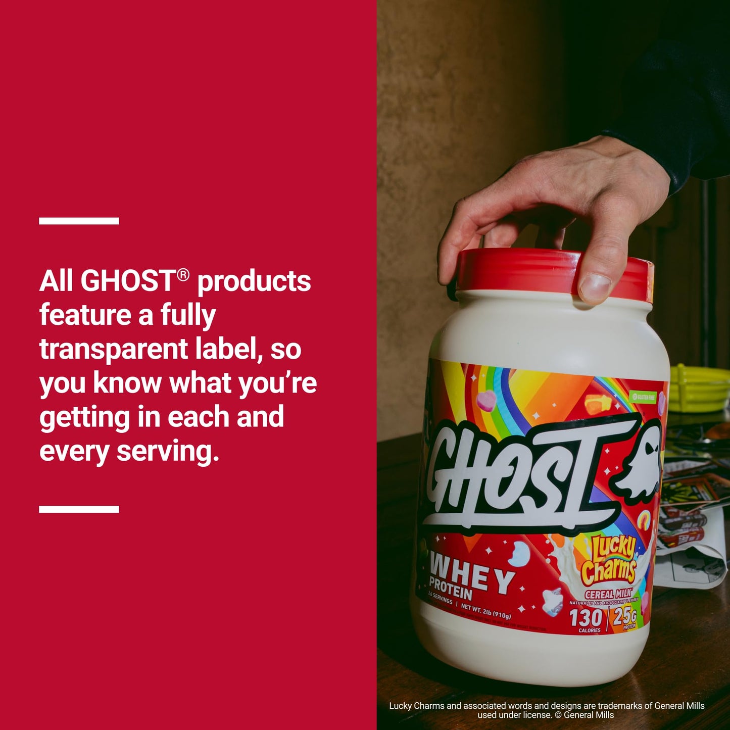 GHOST Whey Protein Powder, Cinnabon - 2LB, 25G of Protein - Cinnamon Roll Flavored Isolate, Concentrate & Hydrolyzed Whey Protein Blend - Post Workout Shakes - Soy & Gluten Free