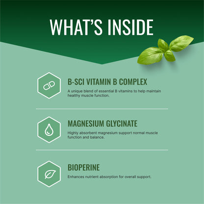 Approved Science Cramprin - High Absorption Magnesium, Vitamin B Complex, BioPerine - Muscle Cramps - 1 Month Supply - 60 Capsules - Vegan