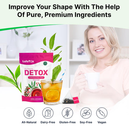 Lulutox Herbal Tea Bundle – Chamomile Lavender Herbal Tea (28 Tea Bags) & Peach Herbal Tea (84 Servings) – Caffeine-Free Herbal Tea Variety Pack