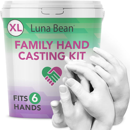 Luna Bean Huge Oversize XL Family Hand Casting Kit – Family Size Hand Molding Kit 
