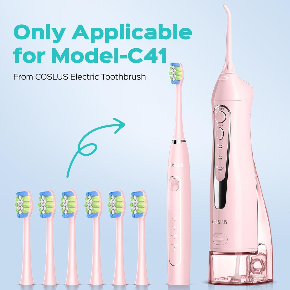 COSLUS Electric Toothbrush Replacement Heads, Pink