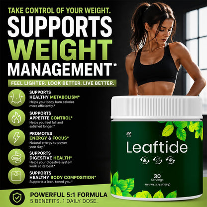 Leaftide Powder, Leaf Tide Weight Management Supplement Powder, 30 Servings