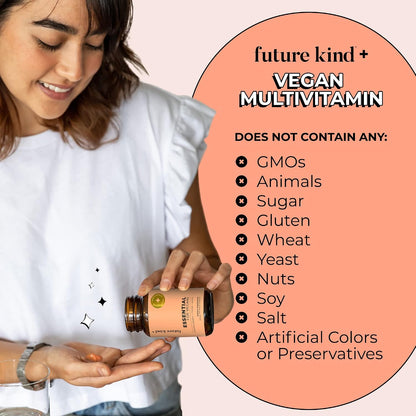 Future Kind Multivitamin Bundle - Vegan Complete Multivitamin and Vegan Essential Multivitamin - Vegan Vitamin B12, Omega 3, and Vitamin D3 - Complete Multivitamin, 42 Vitamins in 1 for Men and Women