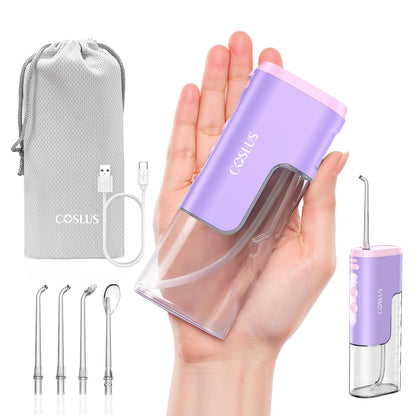 COSLUS T40 Mini Water Flosser for Travel, Portable Compact Design, Balck