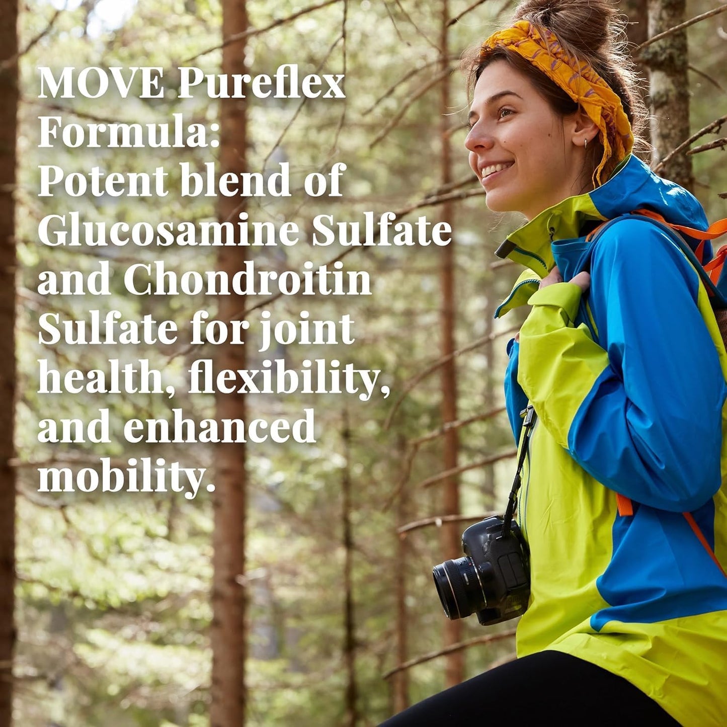 Basic Brands Move Pureflex Glucosamine Chondroitin, 120 Capsules | 500 mg Glucosamine Sulfate and 400 mg Chondroitin Sulfate, Made in USA