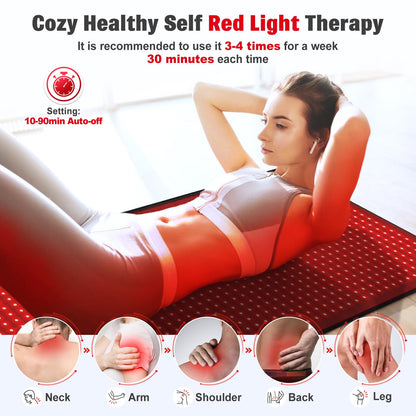 Red Light Therapy Mat for Body, 71"x 31" Red Light Therapy Blanket Red Near Infrared 660nm 850nm