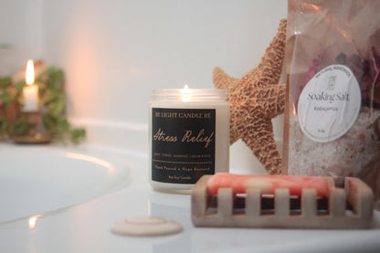 Stress Relief Candle | Purpose-Driven Soy Candles | Scented Candle for Home | 8oz Long Lasting Candle
