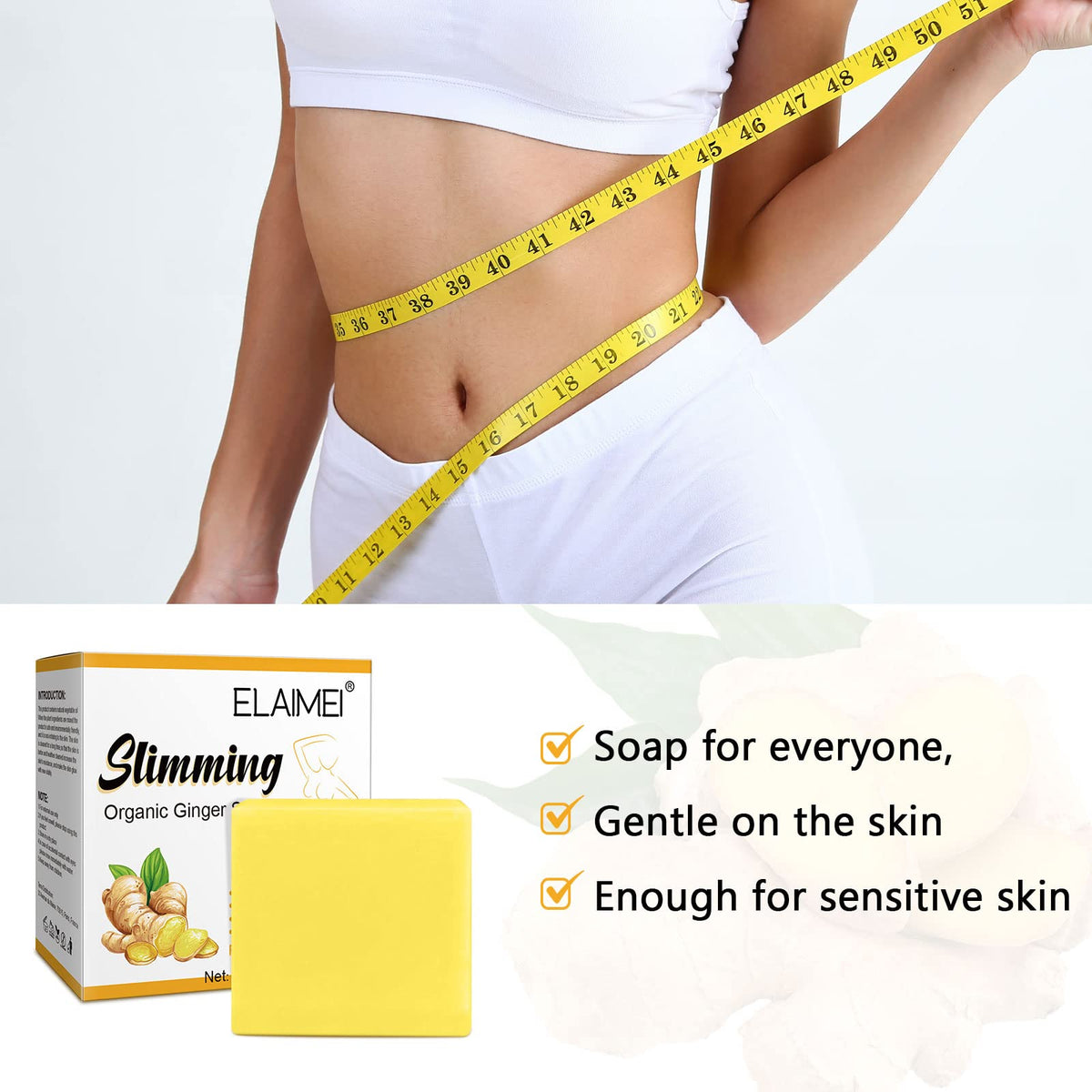 Organic Ginger Soap, Moisturizing Bath Soap, Slimming Ginger Soap, Deep Clean Effectively