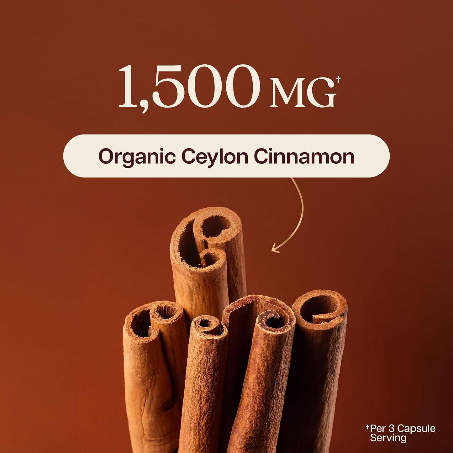 Ceylon Cinnamon Capsules 1500MG, 75 Servings, Powerful Antioxidant Activity | True Sri Lankan Ceylon Cinnamon Supplements, Daily Nutritional Balance Support, Vegan & Non-GMO, 225 Capsules (75 Day Supply)