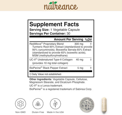 Natural Joint Support Supplement for Mobility, Gluten-Free | Eases Everyday Stiffness, Aches, and Joint Discomfort for Flexible Movement and an Active Lifestyle, 30-Day Supply