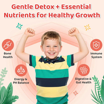 Zeolite Detox for Kids & Adults, Zeolite Detox Gummies with L-Glutamine, Chlorella, Milk Thistle, Zinc, Prebiotics for Gut Support, Liver Detox Cleanse, Immune, Energy, Mixed Berry Flavor, 60 Gummies