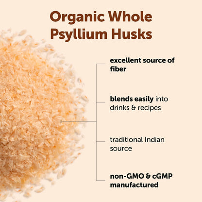 Micro Ingredients Organic Whole Psyllium Husks, 3lbs | Daily Soluble Fiber Supplement | Sourced from India | Ideal for Oatmeal, Coffee & Beverage | Unflavored, Non-GMO, Keto Friendly, Vegan