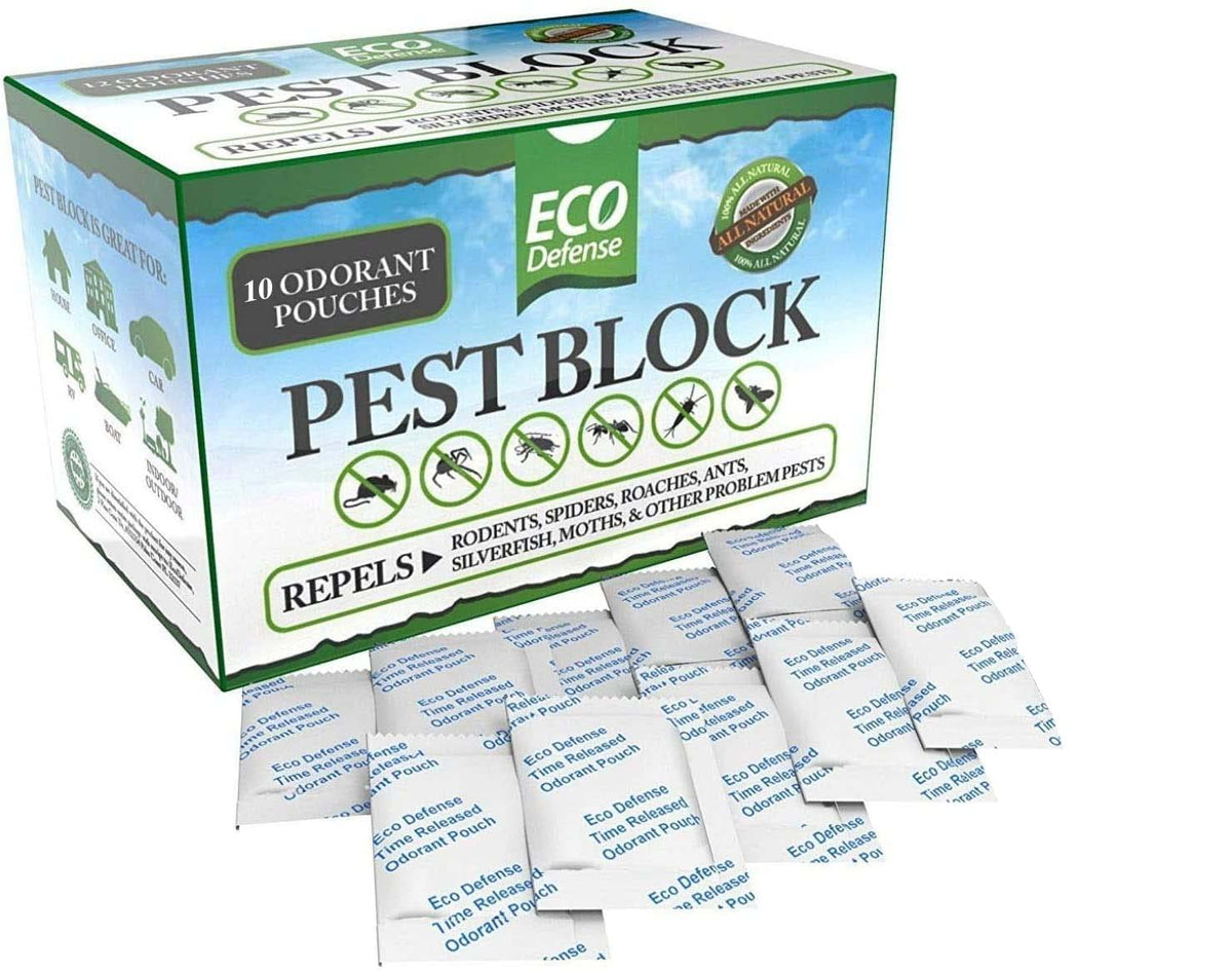 Eco Defense Pest Control Pouches - All Natural - Repels Rodents, Spiders