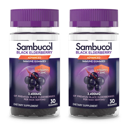 Sambucol Black Elderberry Gummies with Vitamin C & Zinc - Sambucus Elderberry 