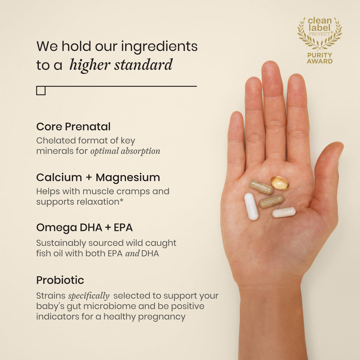 Perelel 1st Trimester Prenatal Vitamins for Women, Folate, Omega 3, Iron