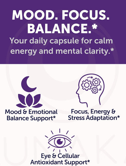 Lunakai USA Made Saffron+ Supplement for Adults, 88.5mg, 60 Day Supply | Non-GMO 8-in-1 Formula Saffron Extract Capsules | Daily Mood & Energy Support for Men & Women