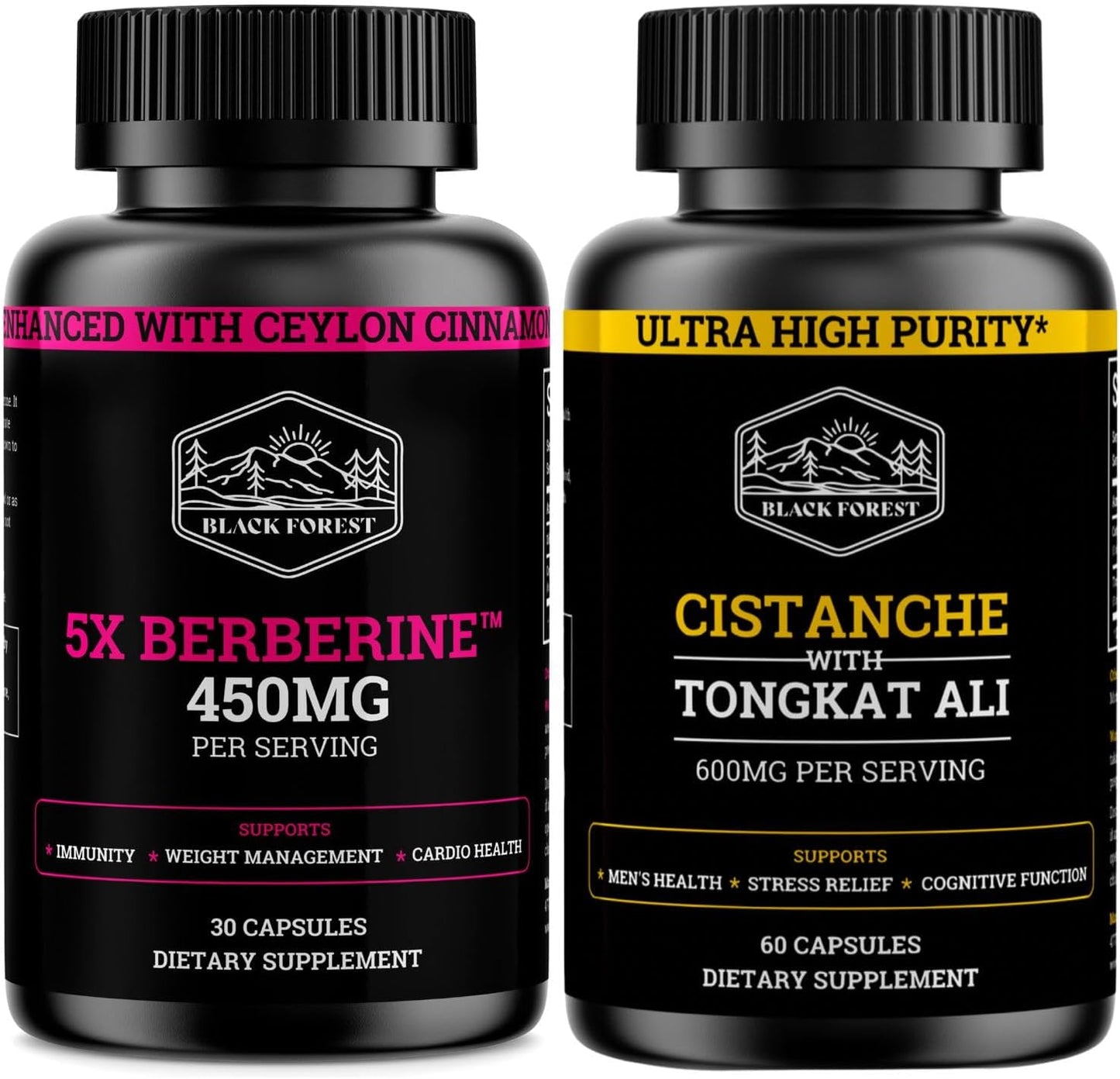 Black Forest Supplements (Value Pack): 1X Cistanche Tubulosa & 1X Berberine