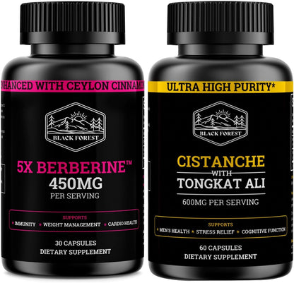 Black Forest Supplements (Value Pack): 1X Cistanche Tubulosa & 1X Berberine
