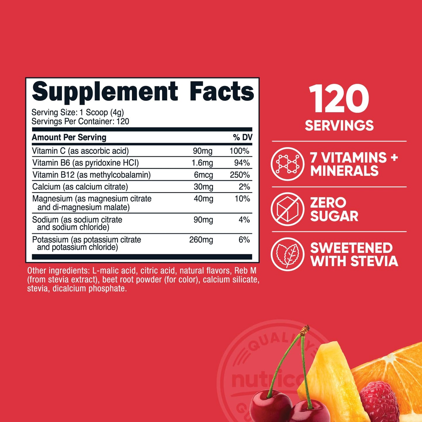 Nutricost Electrolyte Complex Powder (120 Servings, Fruit Punch) | Hydration Supplement Drink Mix with Vitamins and Minerals