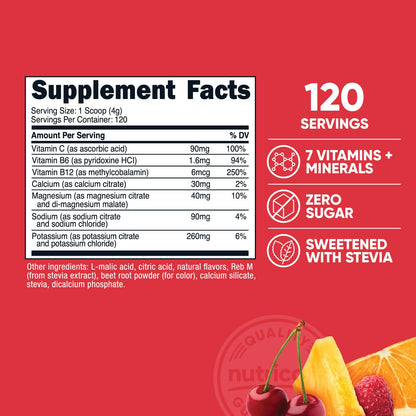 Nutricost Electrolyte Complex Powder (120 Servings, Fruit Punch) | Hydration Supplement Drink Mix with Vitamins and Minerals